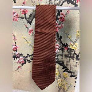 Vintage Odakyu Silk Tie Made in Japan – Brown Ribbed 100% Silk Necktie Tokyo
